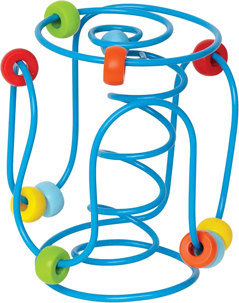 Award Winning Hape Spring-A-Ling Wooden Bead Maze Blue, L: 4.3, W: 4.3, H: 6 inch