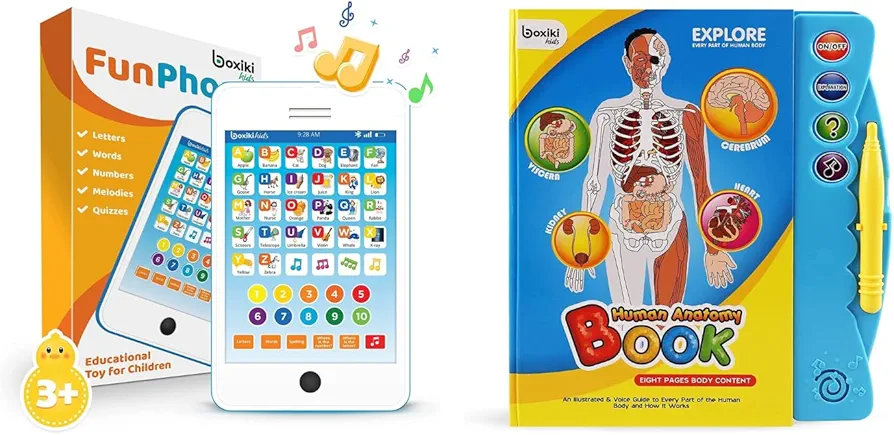 Ultimate Learning Adventure Set: Educational Toys for Toddlers 1-5 | Kids Tablet & Human Body Book Combo