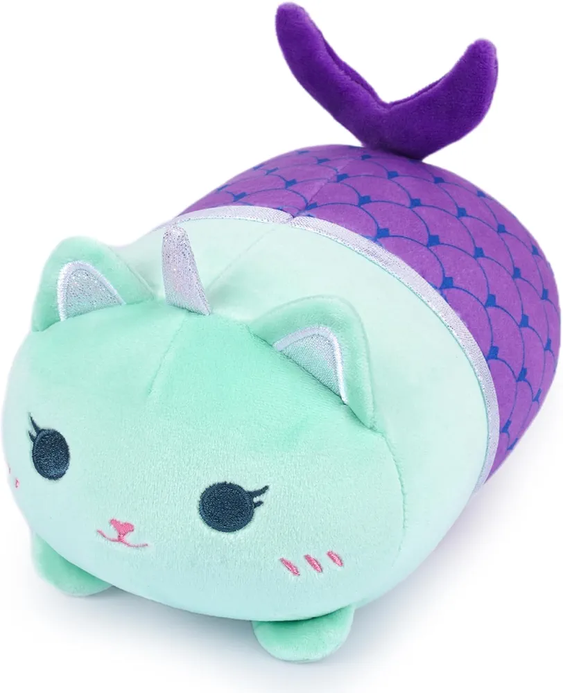 Mermaid Cat Stuffed Animal,8 inch Cute Cat Plush Mermaid Stuffed Animal Soft Cartoon Cat Plush Pillow, Kawaii Plush Toy for Kids Girls Boys Birthday