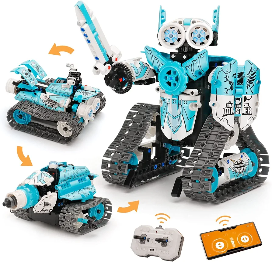 Remote Control Robot Building kits for kids 6-12- 3 in 1 STEM Projects APP/RC Robotics for kids ages 8-12 and up, Christmas Birthday Gifts Toys for Boys and Girls