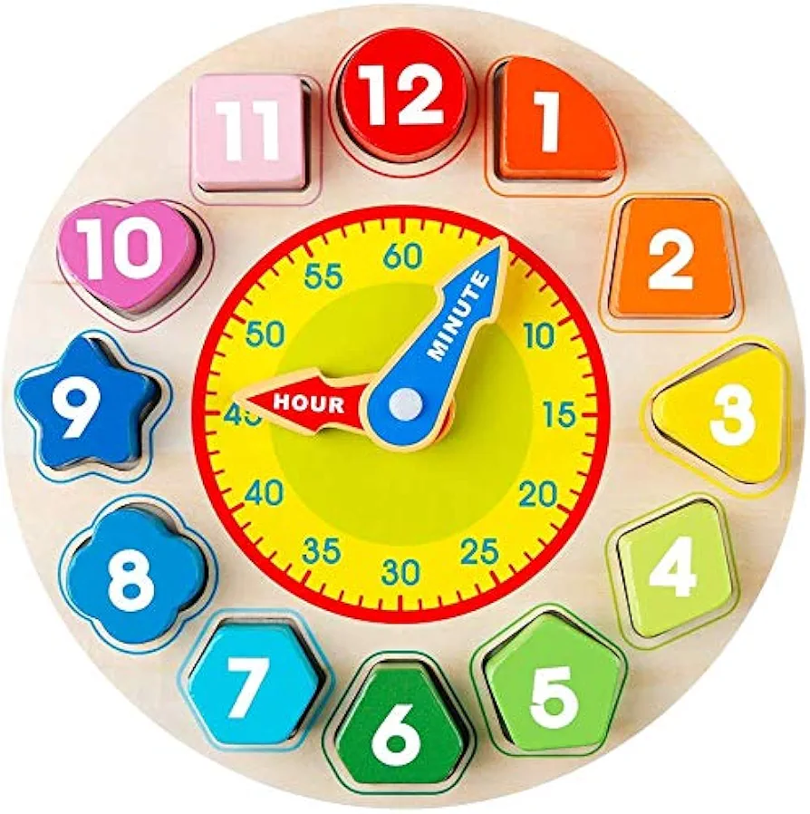 Clock Learning for Kids - Teaching Time Montessori Toys for Toddlers Learning Clock Early Learning Educational Toy Gift for 3 Year Old Toddler Baby Kids