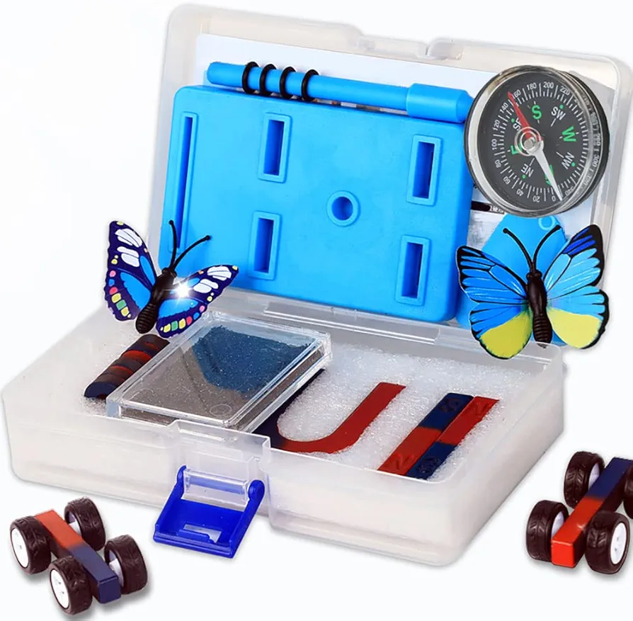 Labs Junior Science Magnet Set for Experiment Education Tools Physics Toys for Kids Icluding Bar/Ring/Horseshoe/Compass Magnets