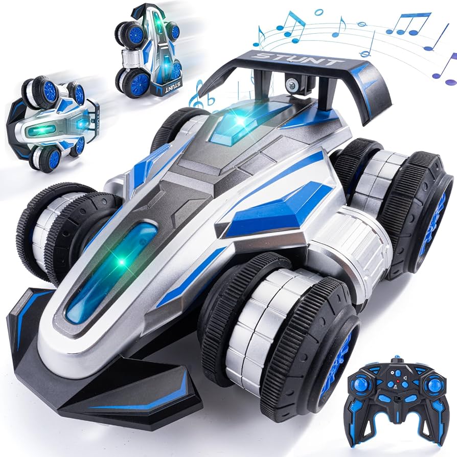 Remote Control Car, RC Stunt Car Toys for Ages 6-12, 2.4GHz 4WD RC Car for Kids Gift, 360° Rotating Monster Truck Toys for Girls RC Truck Toy Cars for Boys