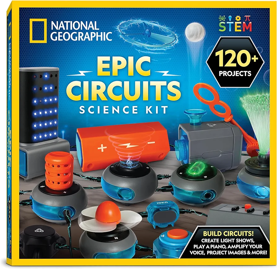 National Geographic Circuit Maker Kit - Electronics Kit for Kids with 120 Electrical Circuit Projects, Electric Circuit STEM Toy, Electronic Projects, Electrical Circuit Kit for Kids, Electricity Kit