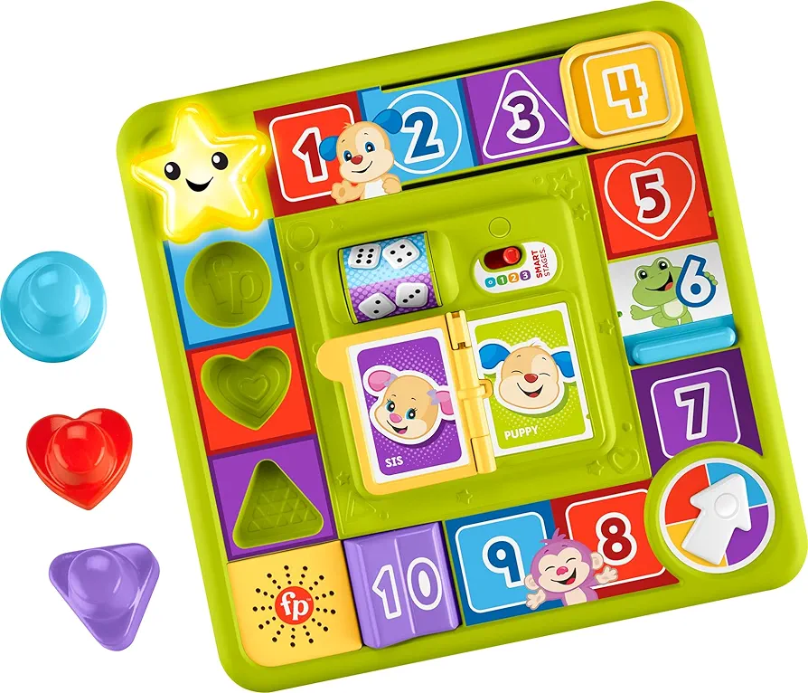 Fisher-Price Baby & Toddler Toy Laugh & Learn Puppy’s Game Activity Board with Smart Stages Learning Content for Infants Ages 9+ Months​