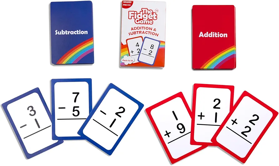 Addition & Subtraction Flash Cards - Math Games for Children to Practice Identifying Numbers - Educational Learning Toy & Interactive Tools for Ages 4+ Years