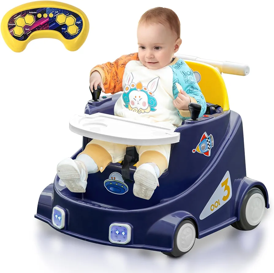 Electric Car for Kids, 2 Driving Modes(Joystick/Remote Control),360° Rotating Remote Baby Bumper Car, Kids' Electric Vehicles with Music and Lights, Bumper Cars Suitable for Aged 1-3 Years (Blue)