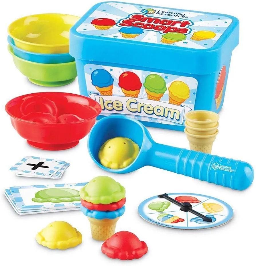 Learning Resources Smart Scoops Math Activity Set, Stacking and Sorting Toys, Develops Early Math Skills, 55 Pieces, Ages 3+