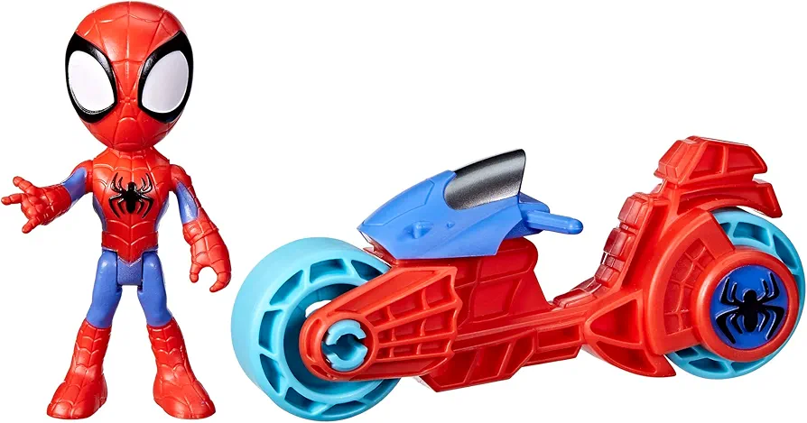 Hasbro Marvel Spidey and His Amazing Friends, Spidey Action Figure with Toy Motorcycle, Preschool Toys for 3 Year Old Boys and Girls and Up