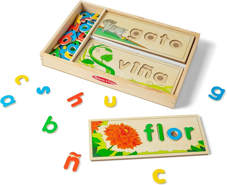 Melissa & Doug Spanish See & Spell Educational Language Learning Toy - FSC Certified