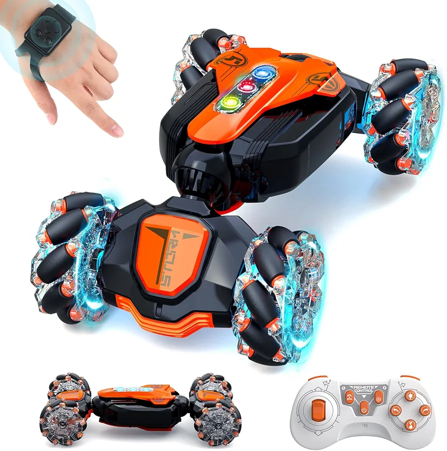 Gesture Sensing RC Stunt Car Remote Control Car 360° Rotating 4WD 2.4Ghz RC Cars Transform Car Toys for Boys 4-7 Birthday Present for Age 8-12