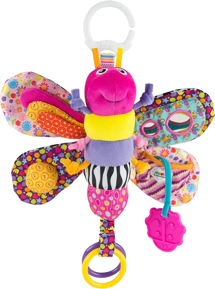 Lamaze Fifi the Firefly Clip On Car Seat and Stroller Toy - Soft Baby Hanging Toys - Baby Crinkle Toys with High Contrast Colors - Baby Travel Toys Ages 0 Months and Up