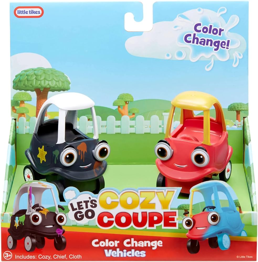 Little Tikes Let’s Go Cozy Coupe™ 2pk Mini Color Change Vehicles for Tabletop or Floor Push Play Car Fun and Color Change for Toddlers, Boys, Girls 3+ Years, Red