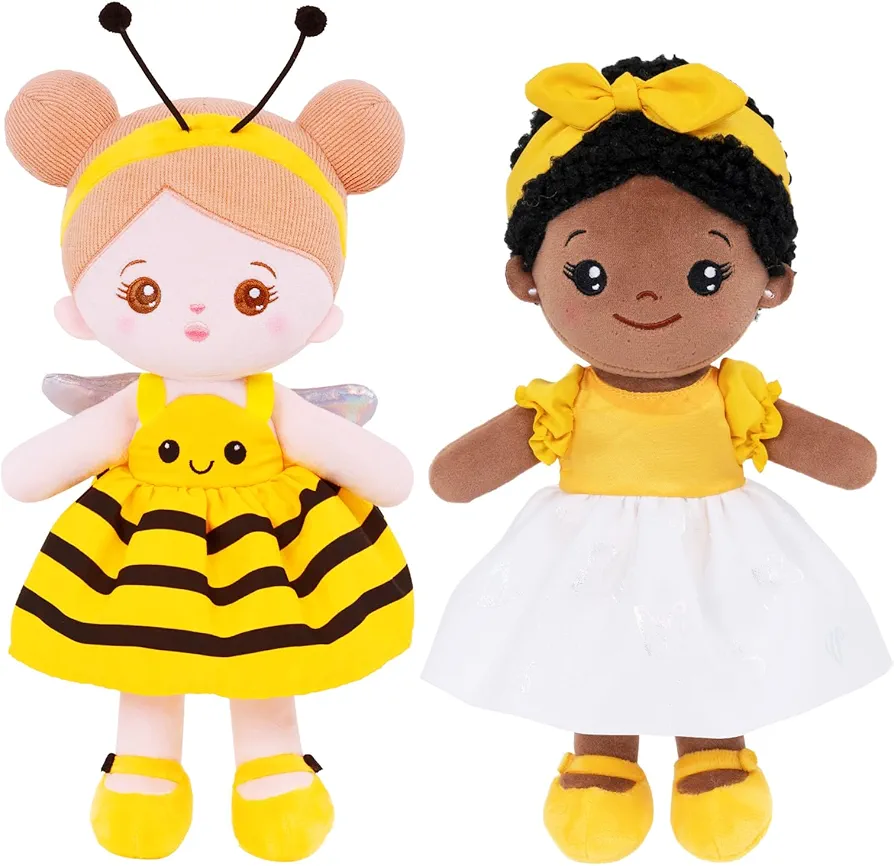 OUOZZZ 2 PCs 13" Soft Baby Doll for Girls - First Baby Doll Plush Rag Doll Sleeping Cuddle Buddy Doll Toy for Kids