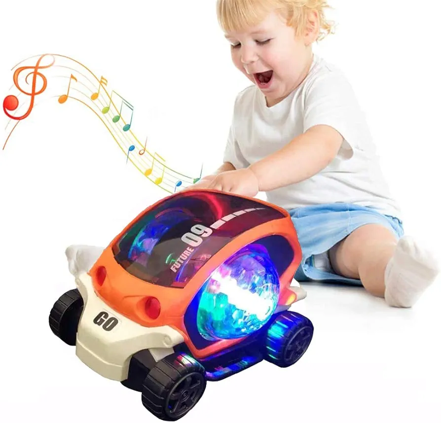 Music Car Toy,Space Capsule Projection Lamp Toy Car Boy or Girls 1 2 3+Years Old Birthday Party Gift (Blue)