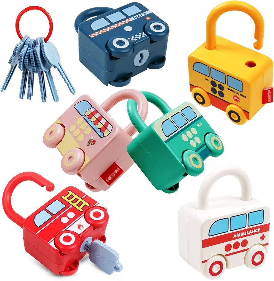 Preschool Learning Activities Lock and Key Toy, Montessori Counting and Matching Toy for Toddler Learning Educational Preschool Toy Keys for Kids 1 2 3 4 Years Old