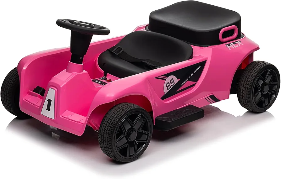 2-Seater Kids Ride On Cars Go Kart, JOYLDIAS 24V Parent-Child Ride On Toys for Toddlers Big Kids with Remote Control, 3 Speeds, Music, Horn, Tool Box for Boys Girls Gift,Pink