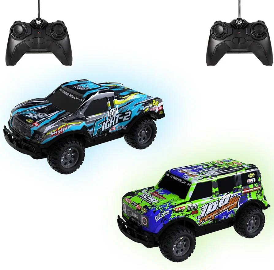 Remote Control Car, 1/24 Scale Light Up Racing Car Toys, RC Car for Kids with Cool Led Lights, Hobby RC Cars Toys Birthday Gifts for 3 4 5 6 7 8 Year Old Boys Girls