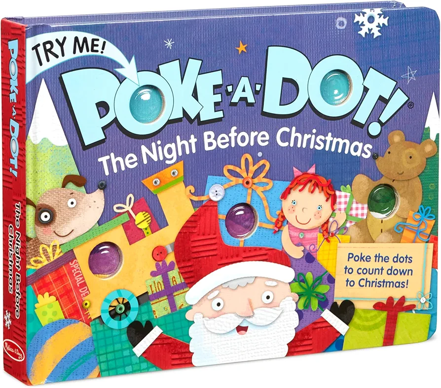 Melissa & Doug Children's Book - 3+ years, Poke-a-Dot:The Night Before Christmas (Board Book with Buttons to Pop)