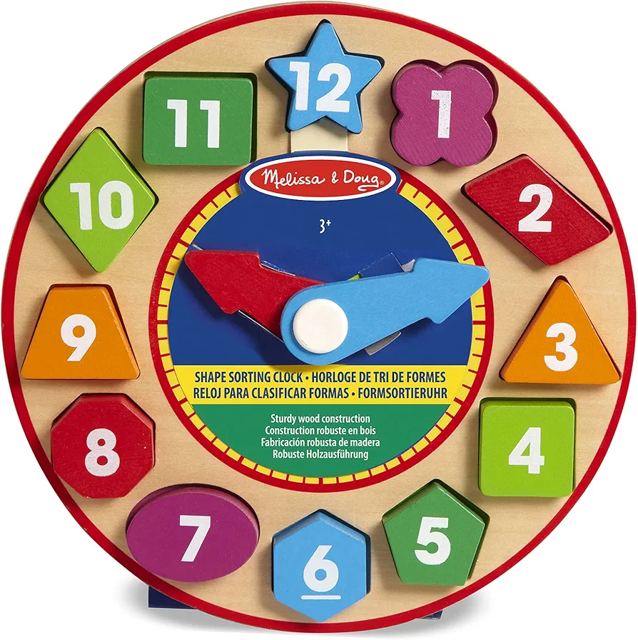 Melissa & Doug Wooden Toys - Shape Sorting Clock