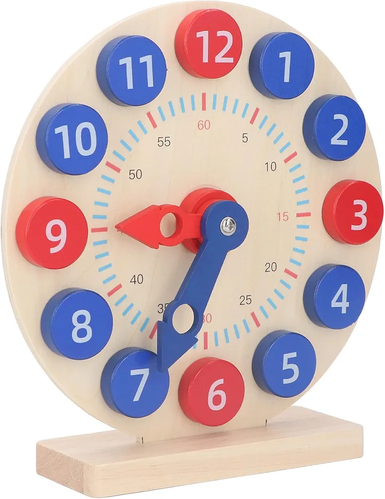 Wooden Teaching Clock Activity Set for Kids Develops Time and Early Math Skills Dual Function Number Clock Teaching Cultivate Time Sense Educational Toys