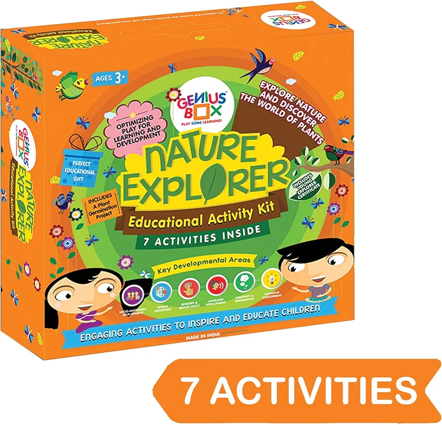 Genius Box Nature Explorer Toddler kit | 7 in 1 Creative DIY Activity Kit | Puzzles Game for Over 3 Years Kids | Fun Learning Toys | Education Toys Gift