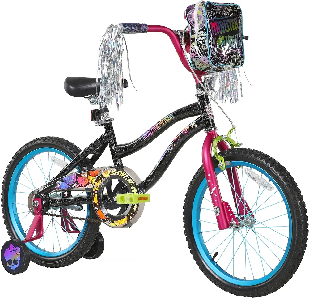 Dynacraft Monster High 18" Children's Bike – Spooky and Stylish Design, Sturdy and Durable, Perfect for Kids Learning to Ride, Easy to Assemble, Ideal for Young Riders