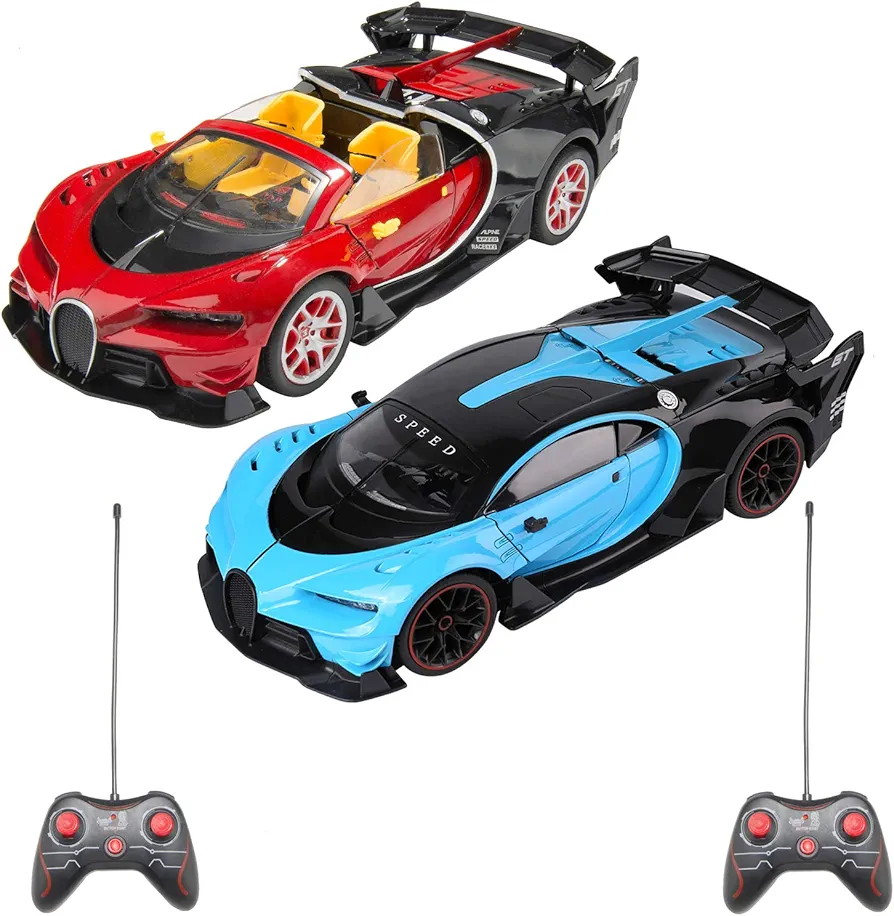 1/14 Scale Chiron Remote Control Sports Vehicle Bundle Set with Blue and Red Chiron R/C Cars for Adults, Boys, Girls, Kids