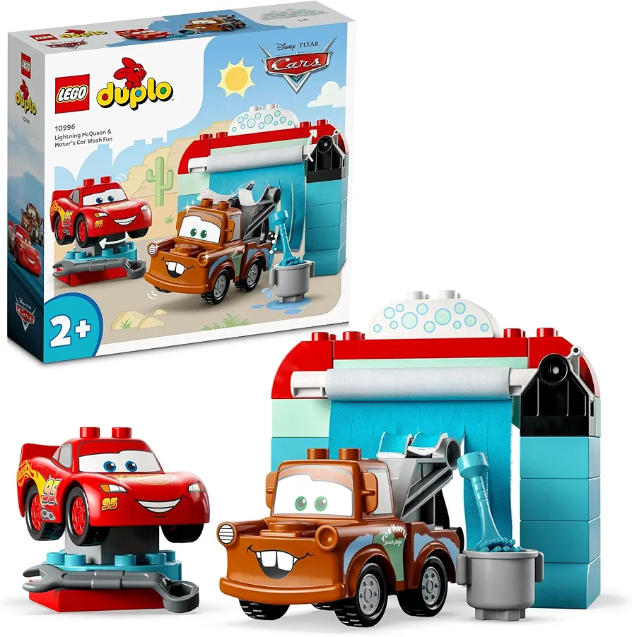 LEGO DUPLO Lightning McQueen and Meter Car Wash 10996 Toy Blocks Present for Toddlers Baby Car Car Boys Girls 2+