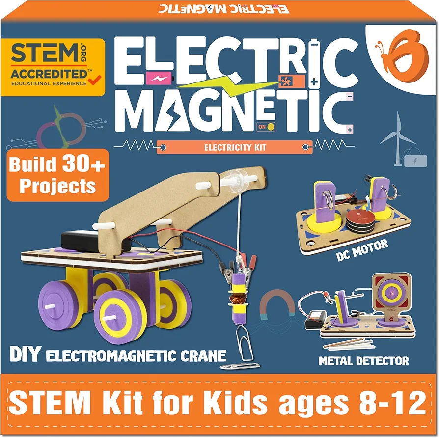 ButterflyEdufields STEM Toy | 30in1 STEM Kits for Kids Age 8-10-12 | Electricity & Magnetism | Science Project Kit for Boys & Girls Aged 8-10-12-14 | Best Educational Birthday Gift