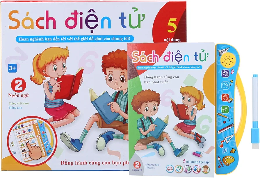 Reading Machine Toy, Vietnamese English EBook, Children Early Educational Learning Toy, for Kids Wonderful Gift Boys and Girls Language Learning