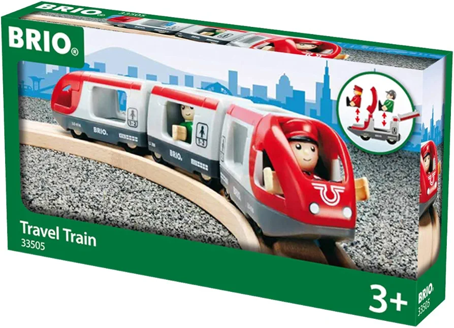 BRIO World 33505 - Travel Train Set - Premium 5 Piece Wooden Toy Set for Toddlers | Ideal Birthday Compatible with All BRIO Railway Toys