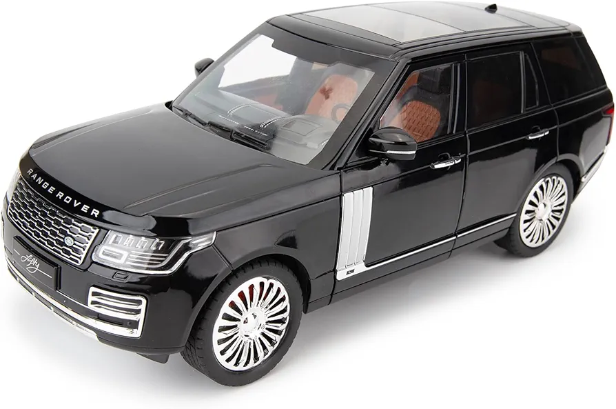 1/18 Scale Compatible for Land Rover Model Car，Zinc Alloy Pull Back Toy Diecast Car with Sound and Light，SUV Off-Road Vehicle，Children's Toy car ，Gifts for Boys and Girls Black