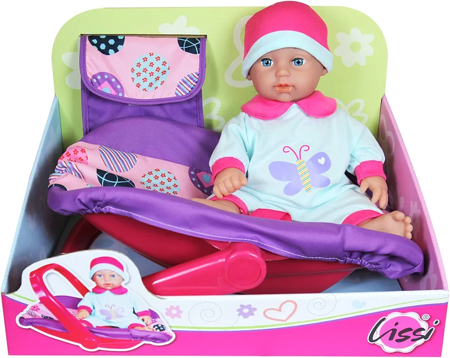 Lissi 11" Baby Doll in Car Seat with Bag