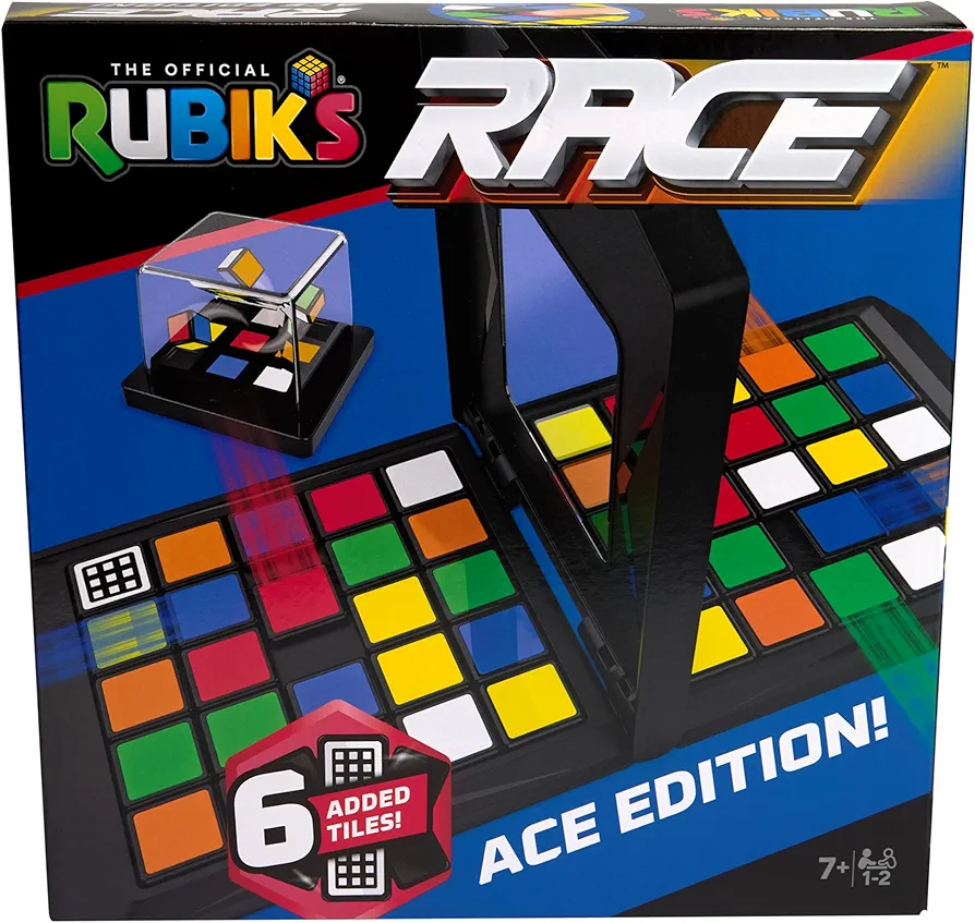 Rubik’s Race, Ace Edition Classic Fast-Paced Puzzle Strategy Sequence Two Player Board Game for Kids & Adults Ages 8+ Amazon Exclusive