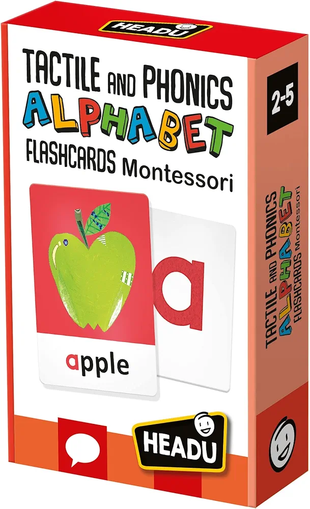 HEADU Tactile and Phonics Alphabet Flash Cards Montessori, Educational Toys for Boys and Girls Ages 2-5 Years Old, Toddler Learning Toys, Teacher Homeschool Supplies, Birthday