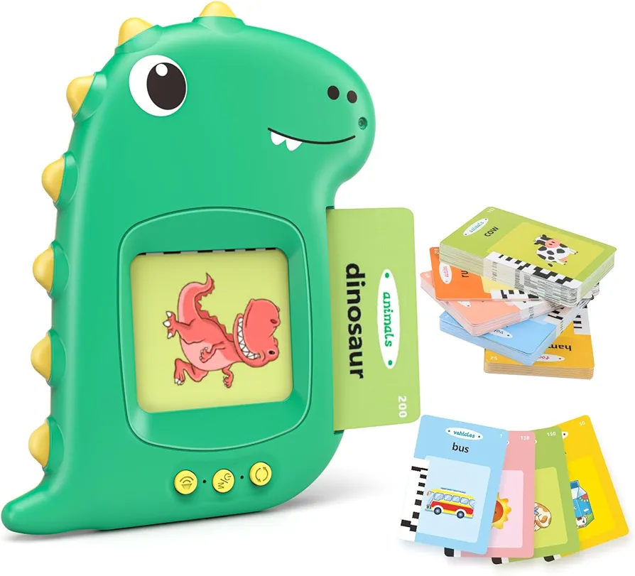 Kizmyee Toddler Toys Talking Flash Cards for Toddlers: 224 Sight Words Autism Sensory Toys for Autistic Children Speech Therapy Toys Pocket Speech Educational Toys for Boys and Girls (Green)