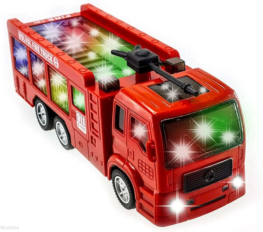 Electric Firetruck Toy - Unstoppable Adventure with The Fire Trucks Stunning 3D Lights and Sirens Toddler Fire Truck Toys for 3 Year Old Boys - Fire Trucks for Toddlers 3-5