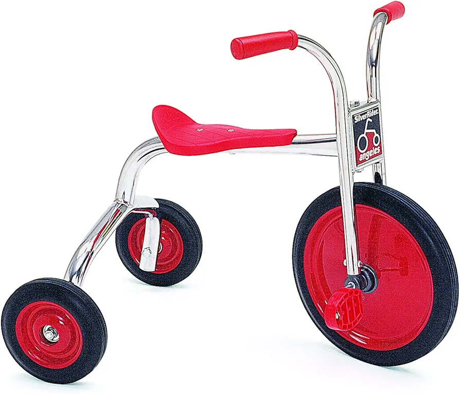 Children's Factory Angeles SilverRider Toddler 14" Tricycle, Big 3 Wheel Kids Trike, Girls/Boys Outdoor Play Equipment, Homeschool/Daycare/Preschool, SIL/Blk