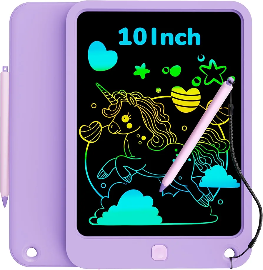 KOKODI LCD Writing Tablet for Kids, 10 Inch Colorful Drawing Tablet, Educational Learning Kids Toys for Age 3-12 Years Old, Toddler Doodle Board, School Supplies for Girls, Birthday Gifts,purple