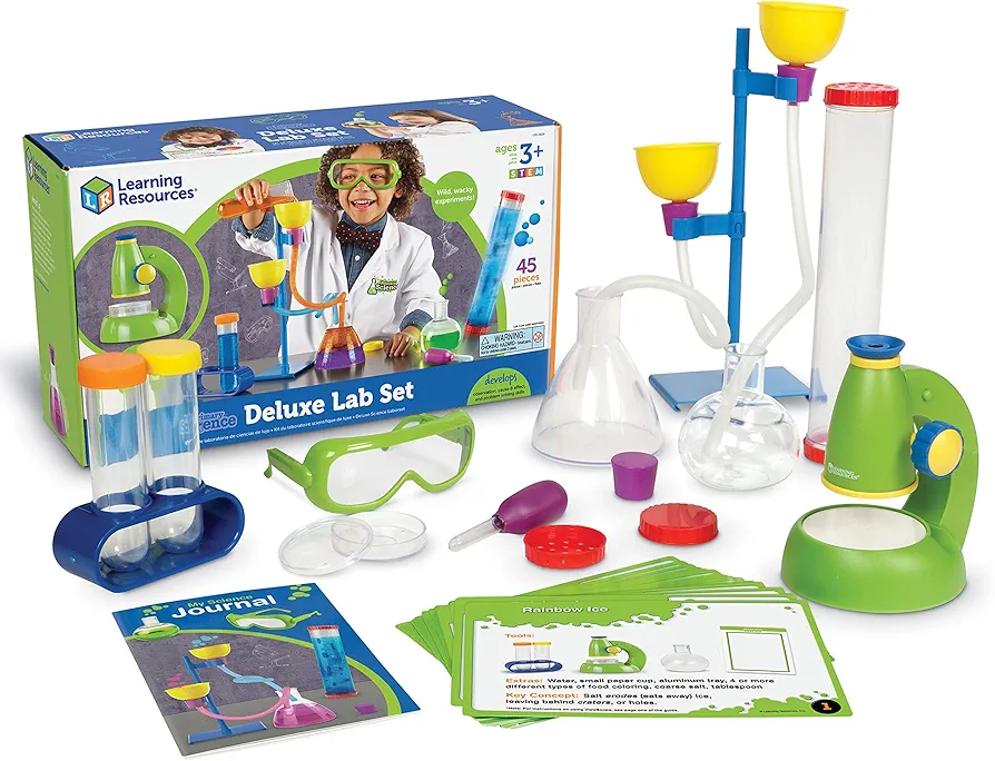 Learning Resources Primary Science Deluxe Lab Set - 45 Pieces, Ages 3+ Preschool Science Kit, STEM Toys, Science Experiments for Kids, Preschool Learning Toys