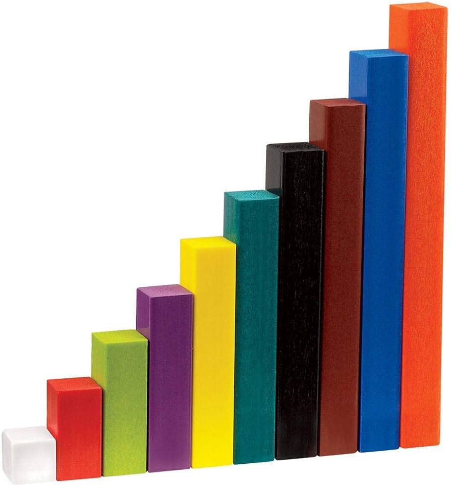 hand2mind Foam Cuisenaire Rods Introductory Set, Fraction Bars, Montessori Number Rods, Counting Blocks, Math Manipulatives, Math Teacher Supplies, Kindergarten Homeschool Supplies (Set of 74)