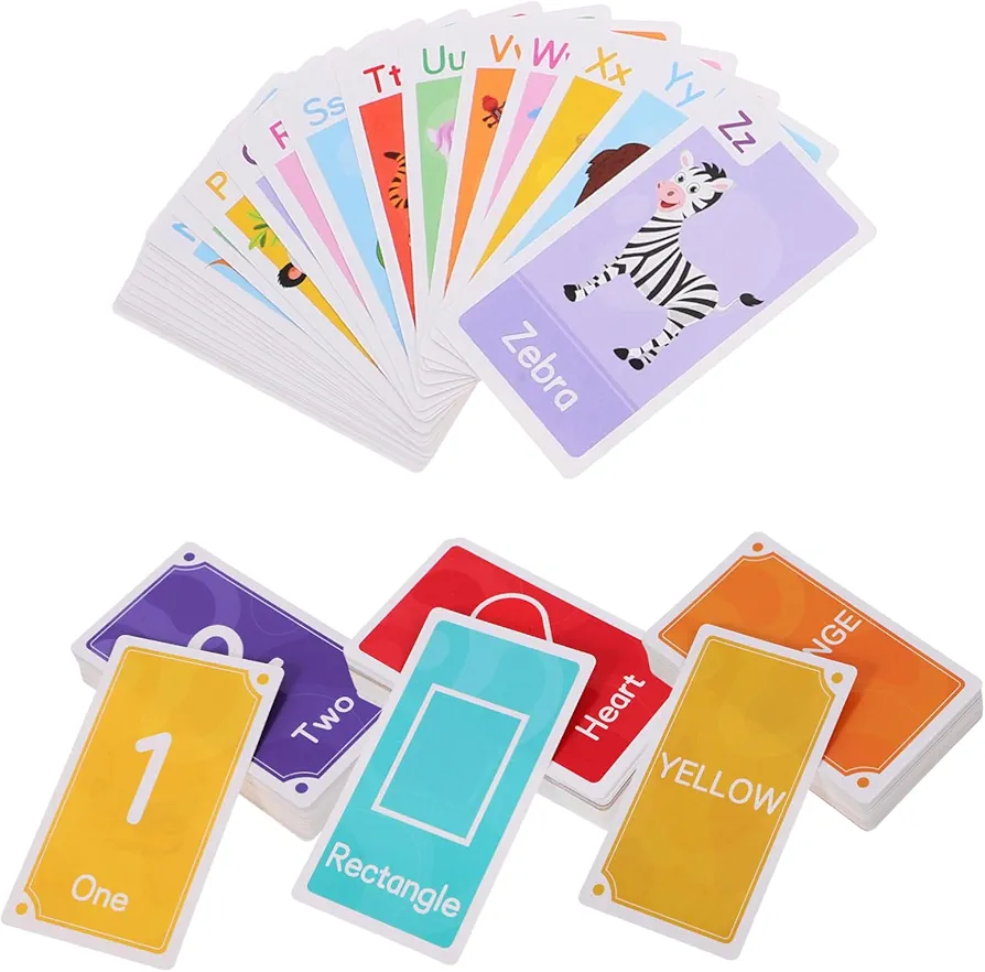 58pcs Early Education Flashcards Flash Cards English Plaything Cards Portable Plaything Learning Toy Learning Flash Cards Cognitive Kid Plaything Cognitive Children Toys