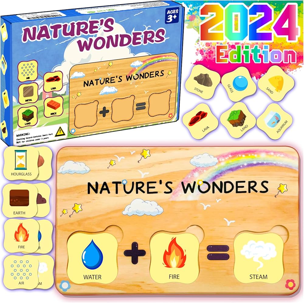 Preschool Learning Activities Toys, Explore The Natural Elements, Classroom Learning Toys for Toddlers, Gifts for Kids,Montessori Science Toys for Age 3 4 5 6 7 8+