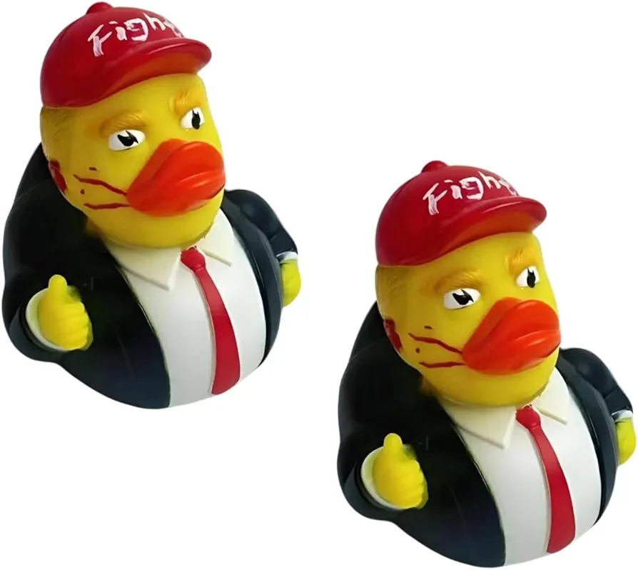 Trump Rubber Ducks, Jeeps Duck Trump Duck 2024 Squeak Bath Duck Baby Bath Duckies, 3.5 Inch Funny Duck Toy Bath Toy for Showers, Car Dashboard Decorations (B 2pcs)