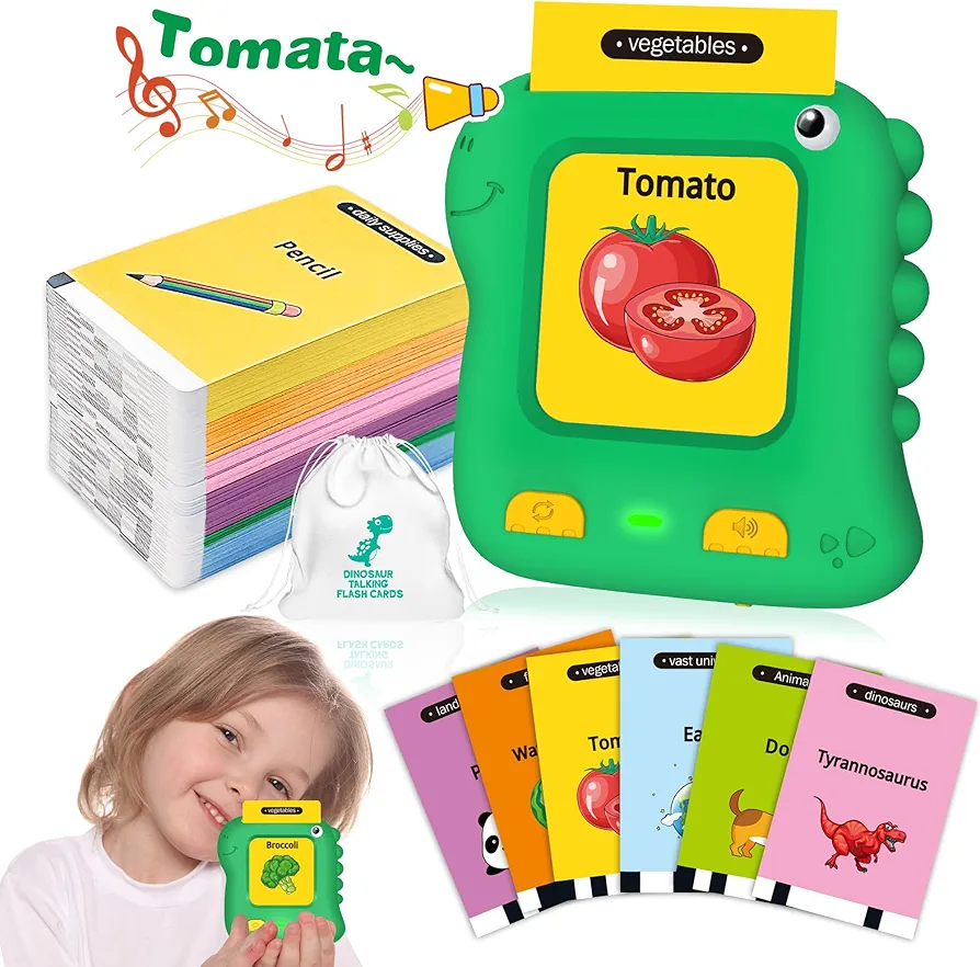 Talking Flash Cards for Toddlers, JONZOO Dino Speech Therapy Toys for Toddlers 1-3 Autism Sensory Toys 234 Sight Word Montessori Learning Toys Gifts for Kids Boys Girls Baby Aged 0 1 2 3 4 5 Year Old