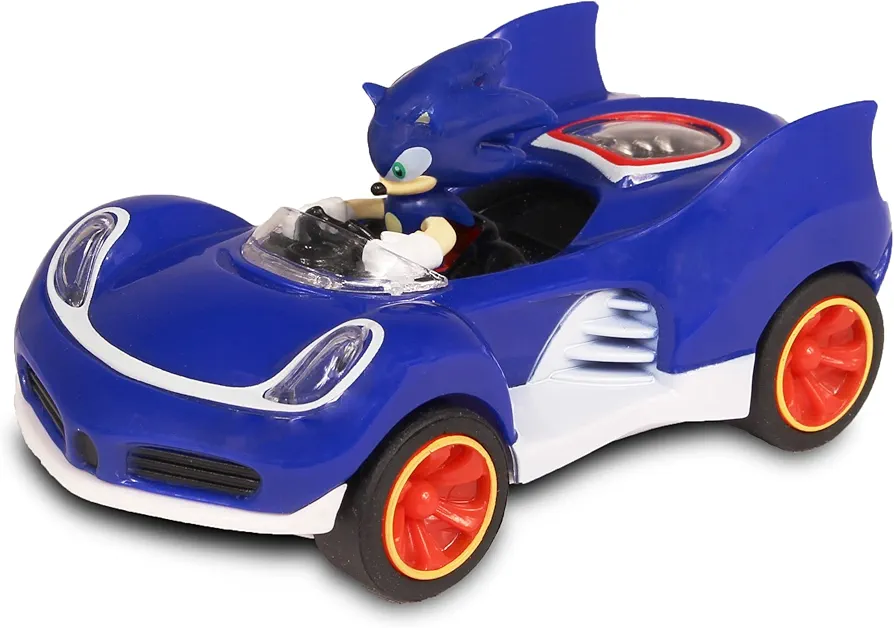 NKOK Sonic The Hedgehog All-Stars Racing Transformed Pull Back Racer - Sonic; No batteries required; Pull back, Let go, and Watch Sonic race