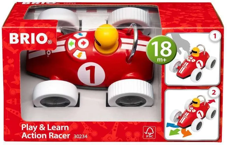 BRIO 30234 Play & Learn Action Racer for Ages 18 months and up