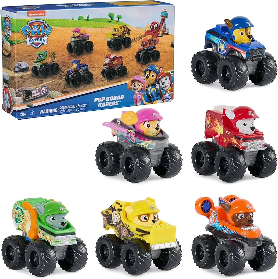 Paw Patrol: Rescue Wheels, 6-Piece Pup Squad Racers, Toy Cars Gift Set, Kids Toys for Boys & Girls Ages 3 and Up