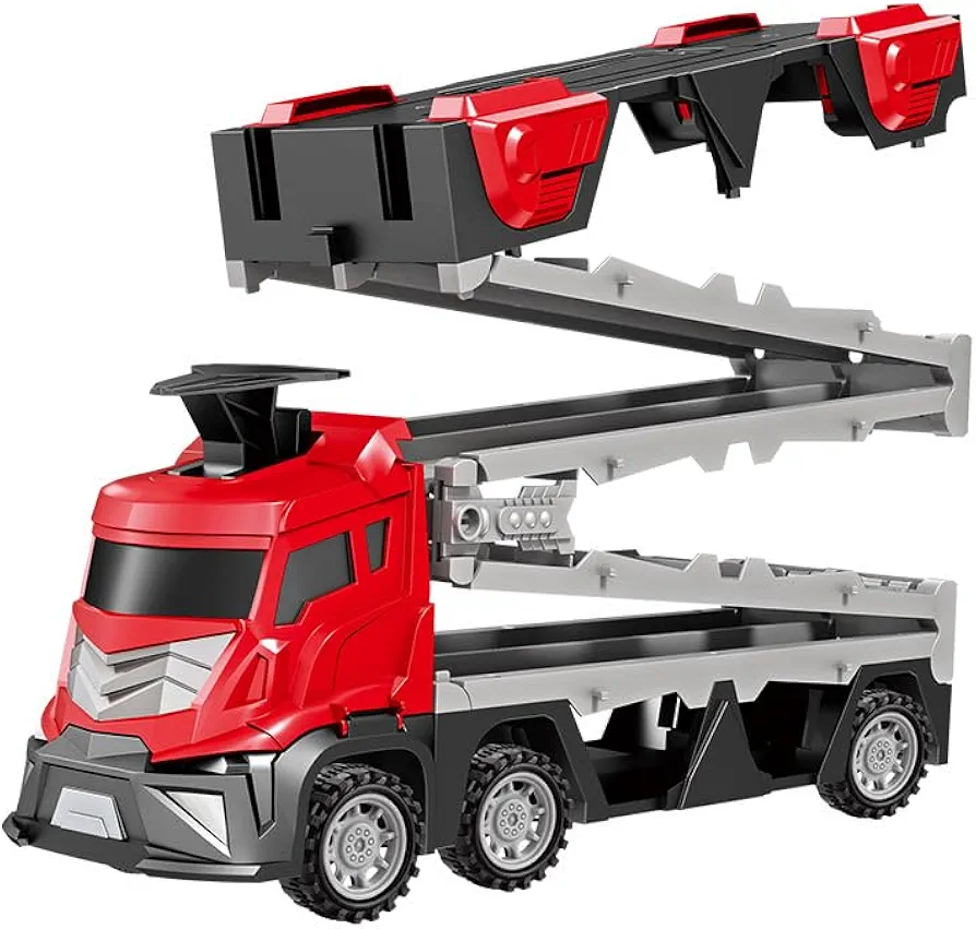 The 2024 New deformable Foldable Catapult Rail Transport Truck Storage Container Toy car Combines Two in one and six Cars, Making it Perfect as a for Boys and Girls Over 37 Months Old.